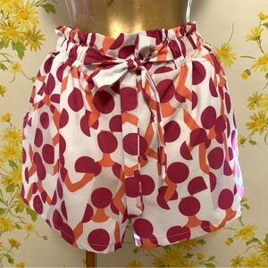 High wait Printed short magenta /orange size S/M